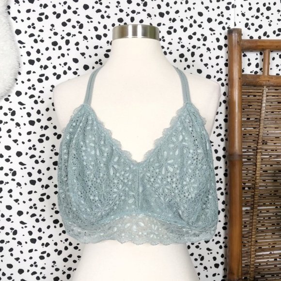 Maurices Other - Maurices | Lace Floral Muted Green Plus Size Bralette Sports Bra 2X